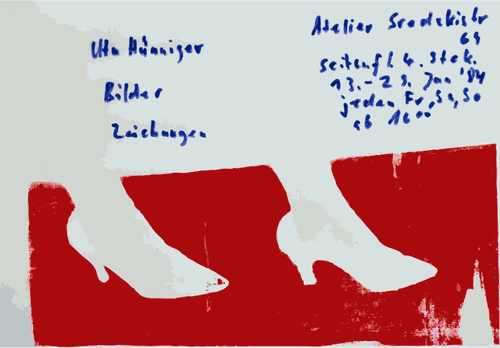 Plakat z tekstem w języku niemieckim na wystawę sztuki